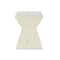19" Beige Mussel Shells & Wood Contemporary Accent Table